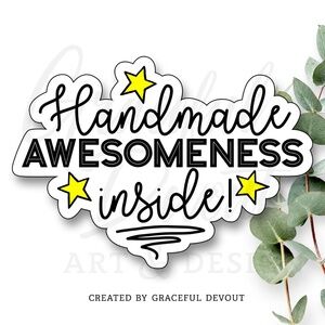 Handmade AWESOMENESS Inside!  - Sticker 2" (inches) (48ct.)  [GD60-48]